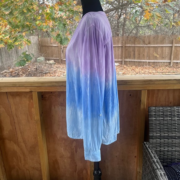 FDJ French Dressing Jeans Women's Wild Pansy Tie Dye Blouse Size 12 - Picture 6 of 12